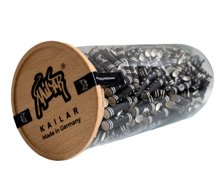 BIG SIZE (9mm) Cellulose Aktivkohlefilter im Glas