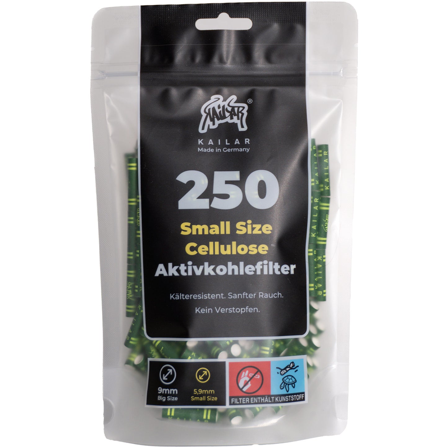 250 Cellulose Slim Aktivkohlefilter