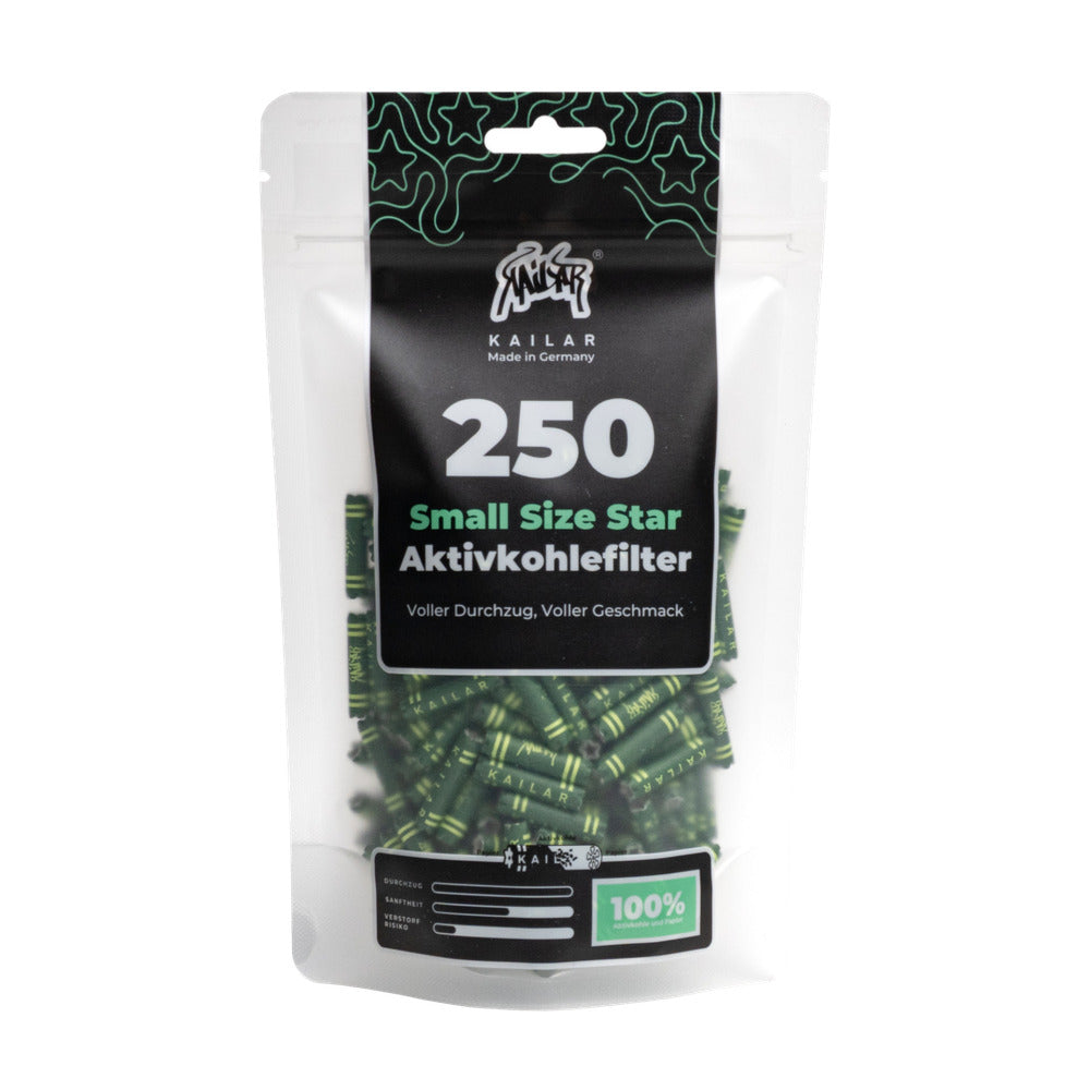 250 Small Size Star Papier Aktivkohlefilter – Grün