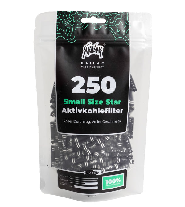 250 Small Size Star Papier Aktivkohlefilter
