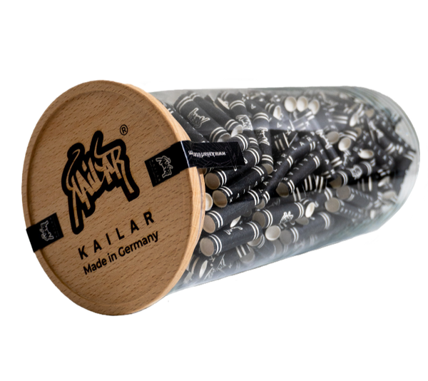 BIG SIZE (9mm) Cellulose Aktivkohlefilter im Glas