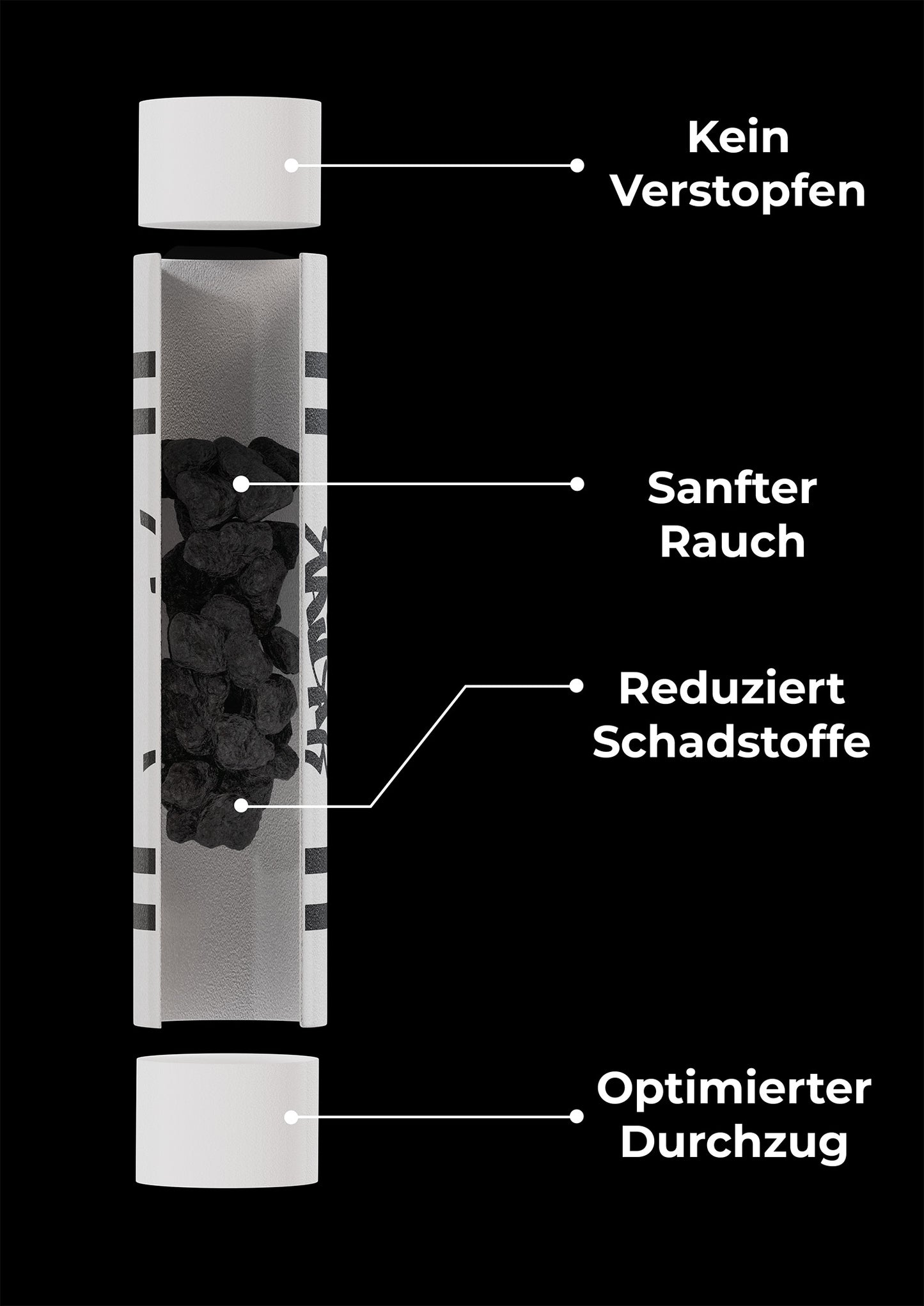 65 Cellulose Slim filtre à charbon actif