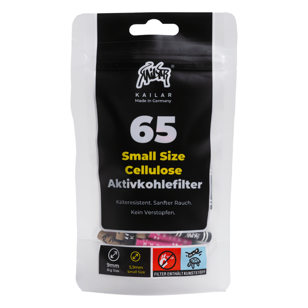 65 Cellulose Slim Aktivkohlefilter - Mixed