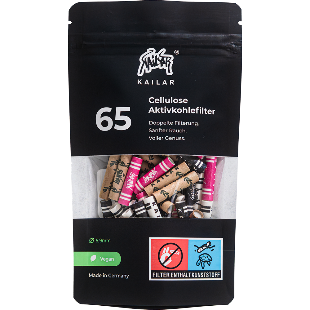 250x KAILAR Cellulose Aktivkohlefilter 5,9mm + 3x Papers + Feuerzeug