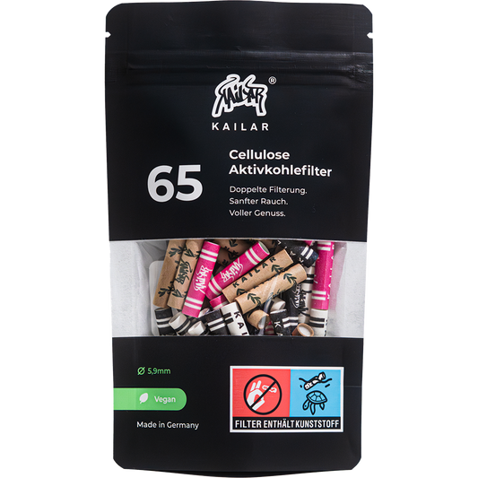 65 Cellulose Slim Aktivkohlefilter - Mixed