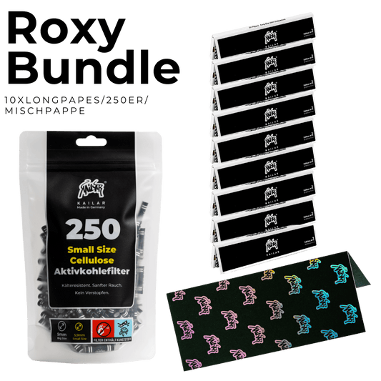 August Deal - 250 activated carbon filters 6mm pink + 10x Kailar long papers unbleached