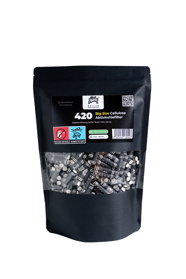 420 BIG SIZE (9mm) Cellulose Soft Aktivkohlefilter