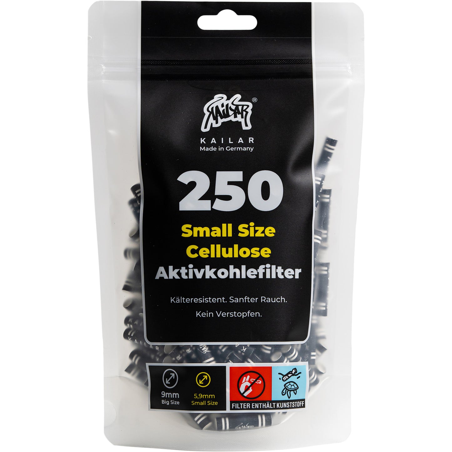 250 Cellulose Slim Aktivkohlefilter