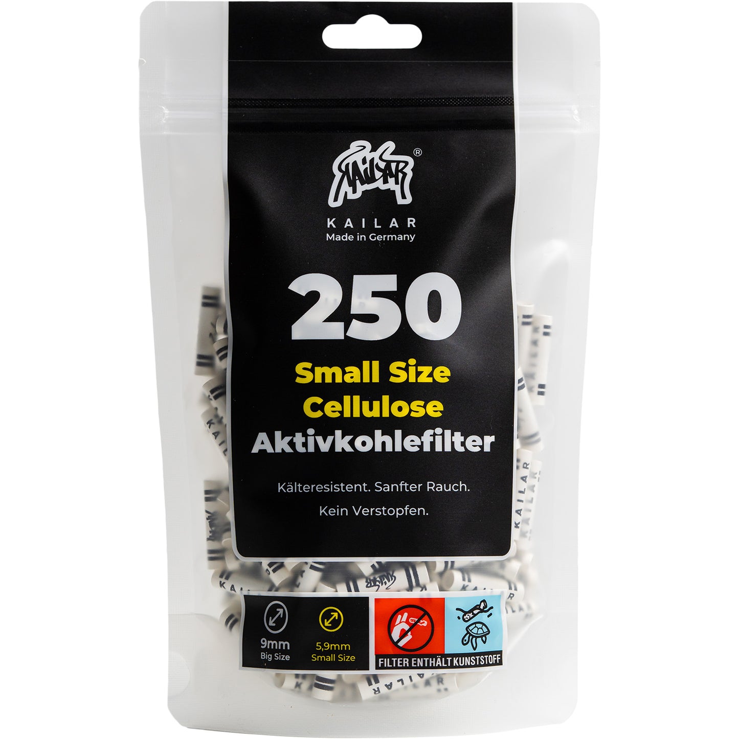 250 Cellulose Slim Aktivkohlefilter