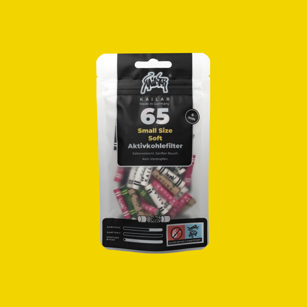 65 Cellulose Small Size Soft Aktivkohlefilter - Mixed